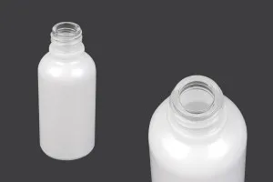 Γυάλινο μπουκαλάκι για αιθέρια έλαια 30 ml λευκό περλέ με στόμιο PP18