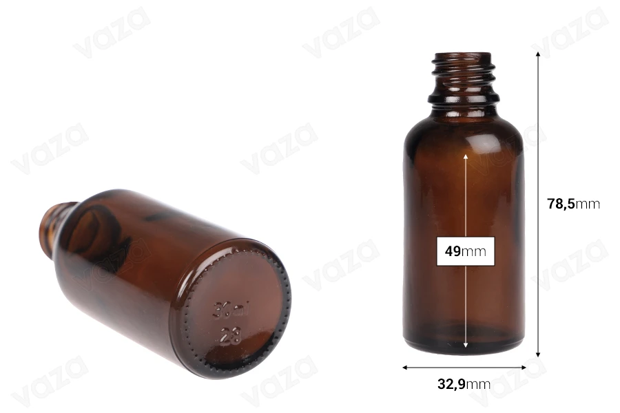 Braunglasflaschen für Ätherische Öle 30ml PP 18-bildabmessungen