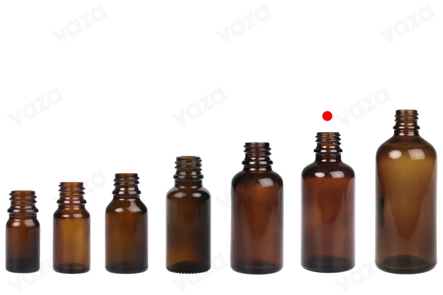 Boccetta di vetro ambrata da 50 ml per oli essenziali con beccuccio PP18 Boccetta di vetro ambrata da 50 ml per oli essenziali con beccuccio PP18-gruppo_immagini