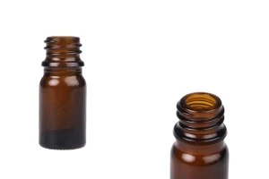 Γυάλινο μπουκαλάκι για αιθέρια έλαια καραμελέ 5 ml με στόμιο PP18
