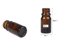 Γυάλινο μπουκαλάκι για αιθέρια έλαια καραμελέ 5 ml με στόμιο PP18 Γυάλινο μπουκαλάκι για αιθέρια έλαια καραμελέ 5 ml με στόμιο PP18