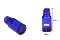 Γυάλινο μπουκαλάκι για αιθέρια έλαια 10 ml μπλε με στόμιο PP18 Γυάλινο μπουκαλάκι για αιθέρια έλαια 10 ml μπλε με στόμιο PP18