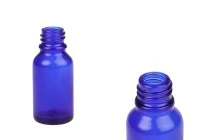 Γυάλινο μπουκαλάκι για αιθέρια έλαια 15 ml μπλε με στόμιο PP18