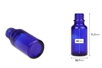 Γυάλινο μπουκαλάκι για αιθέρια έλαια 20 ml μπλε με στόμιο PP18