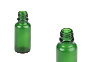 Μπουκαλάκι γυάλινο για αιθέρια έλαια 20 ml πράσινο με στόμιο PP18