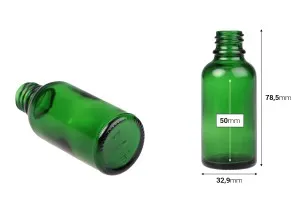 30ml green glass bottle for essential oils with PP18 mouth-2