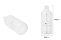Γυάλινο μπουκαλάκι για αιθέρια έλαια 100 ml διάφανο αμμοβολής με στόμιο PP18 Γυάλινο μπουκαλάκι για αιθέρια έλαια 100 ml διάφανο αμμοβολής με στόμιο PP18