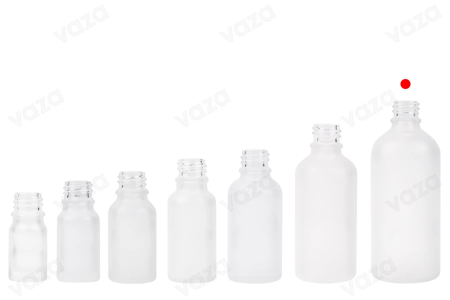 Clear frosted glass bottle 100 ml with PP18 neck for essential oils-image_group
