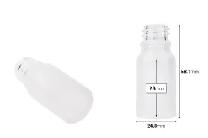 Γυάλινο μπουκαλάκι για αιθέρια έλαια 10 ml διάφανο αμμοβολής με στόμιο PP18-2