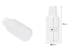 Γυάλινο μπουκαλάκι για αιθέρια έλαια 20 ml διάφανο αμμοβολής με στόμιο PP18-2