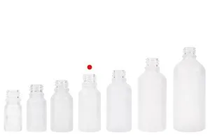 Γυάλινο μπουκαλάκι για αιθέρια έλαια 20 ml διάφανο αμμοβολής με στόμιο PP18-5