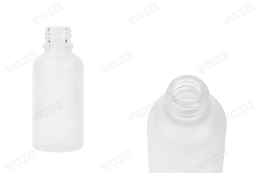 Γυάλινο μπουκαλάκι για αιθέρια έλαια 30 ml διάφανο αμμοβολής με στόμιο PP18 Γυάλινο μπουκαλάκι για αιθέρια έλαια 30 ml διάφανο αμμοβολής με στόμιο PP18-εικόνα_προϊοντική