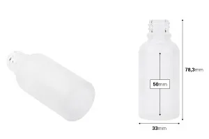 Γυάλινο μπουκαλάκι για αιθέρια έλαια 30 ml διάφανο αμμοβολής με στόμιο PP18-2