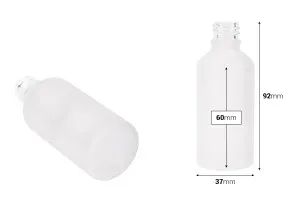 Γυάλινο μπουκαλάκι για αιθέρια έλαια 50 ml διάφανο αμμοβολής με στόμιο PP18-2