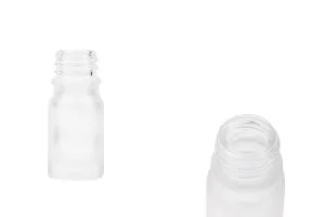 Γυάλινο μπουκαλάκι για αιθέρια έλαια 5 ml διάφανο αμμοβολής με στόμιο PP18