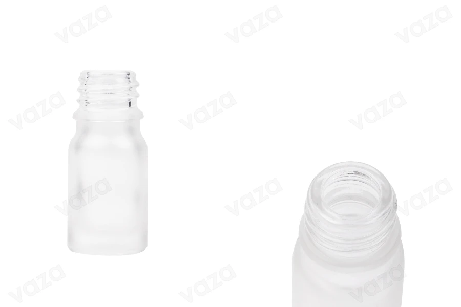 Flacon transparent en verre sablé pour huiles essentielles de 5 ml avec un bec verseur PP 18 Flacon transparent en verre sablé pour huiles essentielles de 5 ml avec un bec verseur PP 18-photo_produit