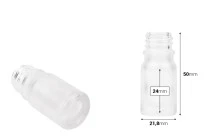 Γυάλινο μπουκαλάκι για αιθέρια έλαια 5 ml διάφανο αμμοβολής με στόμιο PP18 Γυάλινο μπουκαλάκι για αιθέρια έλαια 5 ml διάφανο αμμοβολής με στόμιο PP18