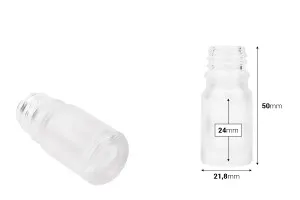 Γυάλινο μπουκαλάκι για αιθέρια έλαια 5 ml διάφανο αμμοβολής με στόμιο PP18-2