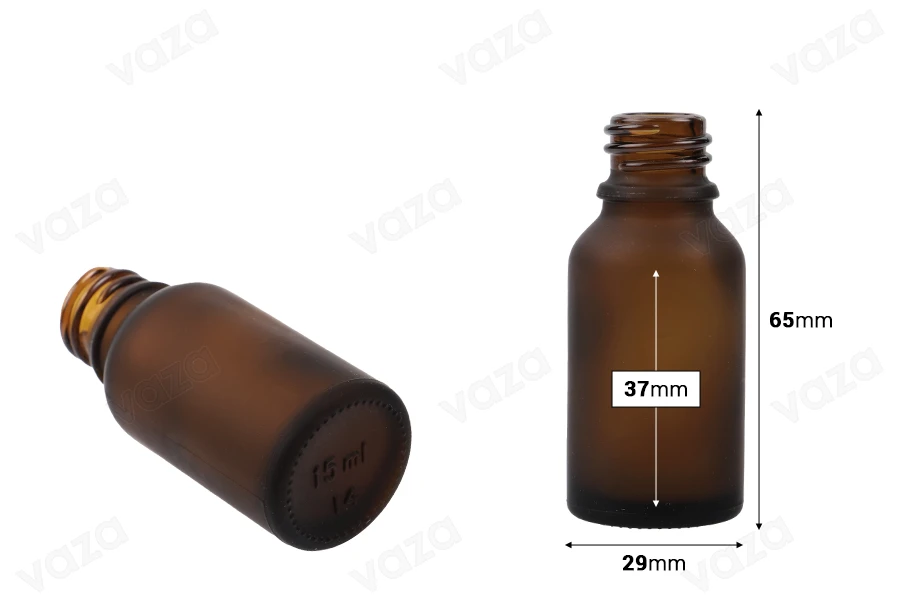 Braunglasflaschen 15ml für Ätherische Öle matt PP 18 Braunglasflaschen 15ml für Ätherische Öle matt PP 18-bildabmessungen