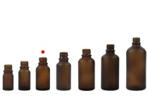 Γυάλινο μπουκαλάκι για αιθέρια έλαια 15 ml καραμελέ αμμοβολής με στόμιο PP 18