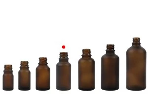 Γυάλινο μπουκαλάκι για αιθέρια έλαια 20 ml  καραμελέ αμμοβολής με στόμιο PP 18-5