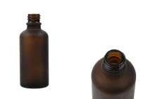 Γυάλινο μπουκαλάκι για αιθέρια έλαια 50 ml καραμελέ αμμοβολής με στόμιο PP18 Γυάλινο μπουκαλάκι για αιθέρια έλαια 50 ml καραμελέ αμμοβολής με στόμιο PP18