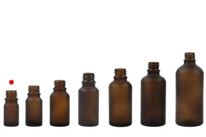 Γυάλινο μπουκαλάκι για αιθέρια έλαια 5 ml καραμελέ αμμοβολής με στόμιο PP 18-5