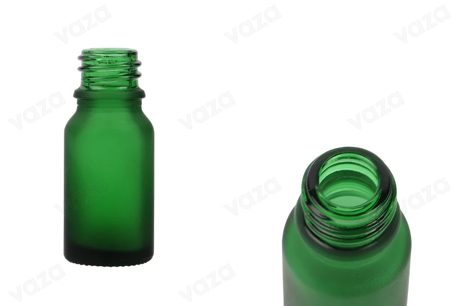 Glasflasche für ätherische Öle 10ml grünes Sandstrahlen mit PP18-Düse Glasflasche für ätherische Öle 10ml grünes Sandstrahlen mit PP18-Düse-εικόνα_προϊοντική