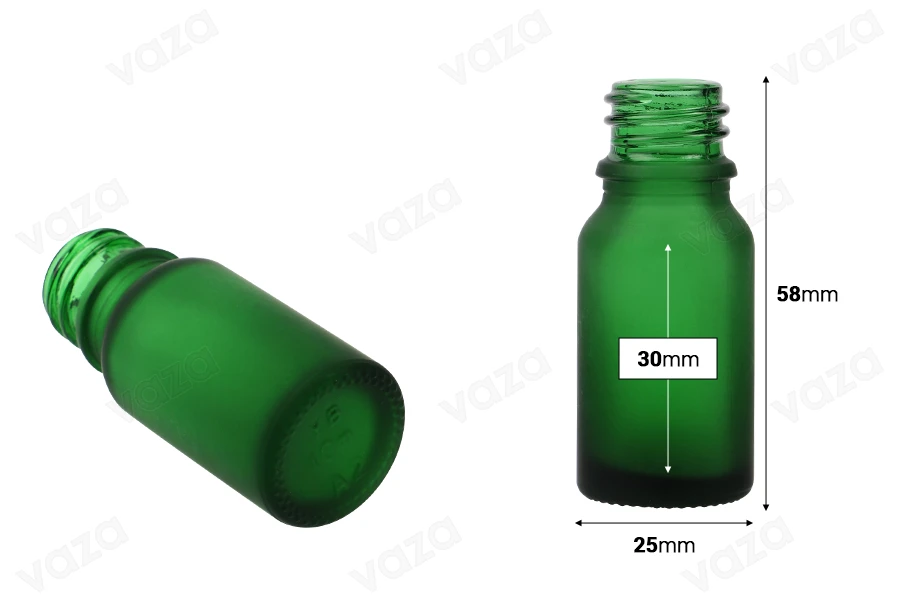 Glasflasche für ätherische Öle 10ml grünes Sandstrahlen mit PP18-Düse Glasflasche für ätherische Öle 10ml grünes Sandstrahlen mit PP18-Düse-εικόνα_διαστάσεις