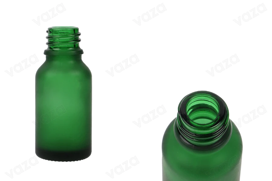 Glasflasche für ätherische Öle 15ml grünes Sandstrahlen mit PP18-Düse Glasflasche für ätherische Öle 15ml grünes Sandstrahlen mit PP18-Düse-produktbild