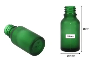 15ml green frosted glass bottle with PP18 finish for essential oils-2