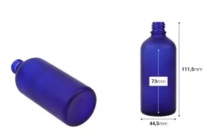 100ml blue frosted glass bottle with PP18 finish for essential oils-2