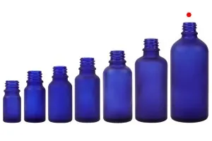100ml blue frosted glass bottle with PP18 finish for essential oils-6