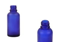 30ml blue frosted glass bottle with PP18 finish for essential oils 30ml blue frosted glass bottle with PP18 finish for essential oils