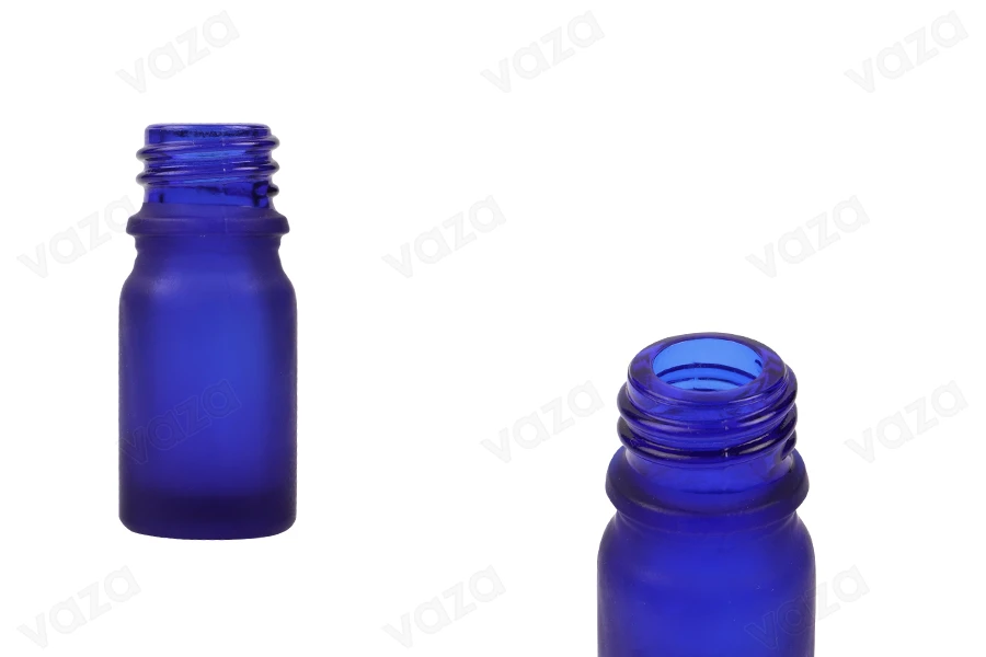 5ml blue frosted glass bottle with PP18 finish for essential oils 5ml blue frosted glass bottle with PP18 finish for essential oils-image_product