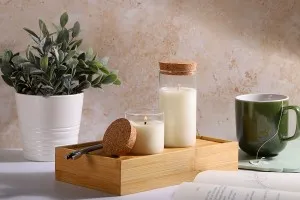 120ml glass candle jar with cork lid-5