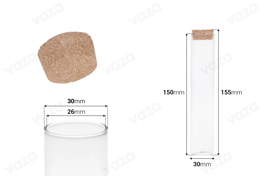 Μπομπονιέρα γυάλινος σωλήνας 80 ml με φελλό για γάμο-βάπτιση 30x150mm Μπομπονιέρα γυάλινος σωλήνας 80 ml με φελλό για γάμο-βάπτιση 30x150mm-εικόνα_διαστάσεις