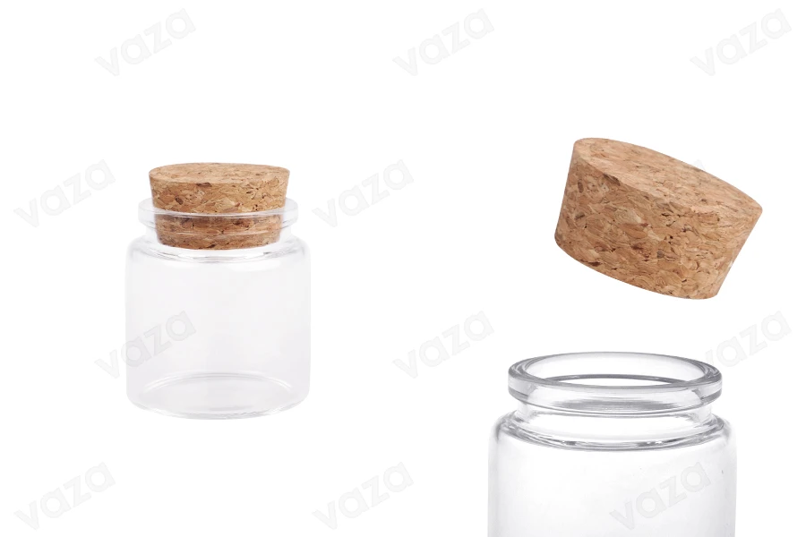 Γυάλινο μπουκαλάκι ευρύστομο με κωνικό φελλό 47x50, 50ml Γυάλινο μπουκαλάκι ευρύστομο με κωνικό φελλό 47x50, 50ml-εικόνα_προϊοντική