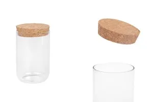 200ml glass candle jar with cork lid-1