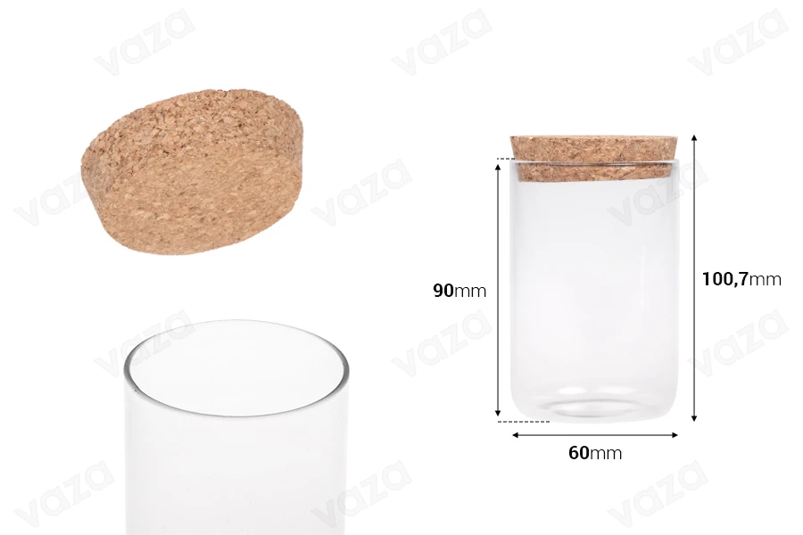 200ml Glas mit Kork für Kerzen-bildabmessungen