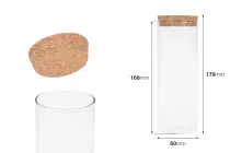 Βάζο γυάλινο 360 ml με φελλό για κεριά
