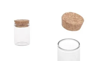 Pot en verre avec bouchon naturel - 12 pcs-1