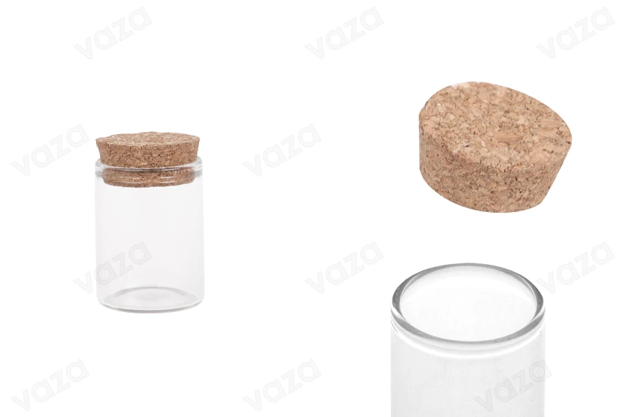Glasdose mit Naturkork - 12 Stück Glasdose mit Naturkork - 12 Stück-produktbild