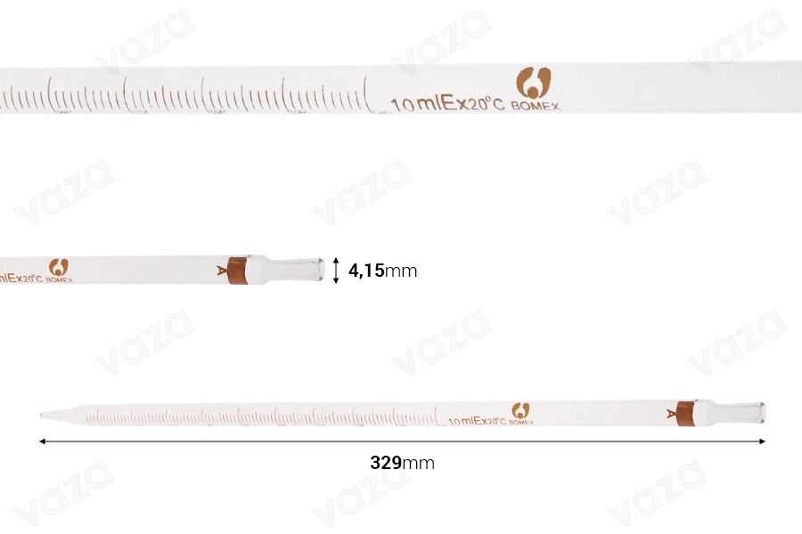 Pipette en verre de 10 ml à volume défini avec graduation-εικόνα_διαστάσεις