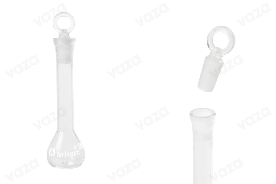 5ml measuring glass flask with glass stopper 5ml measuring glass flask with glass stopper-image_product