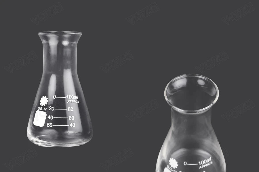 Beuta conica di vetro (Erlenmeyer) da 100 ml con indicazioni di volumetria-immagine_prodotto