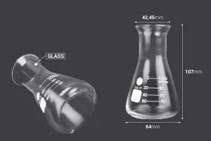 Beuta conica di vetro (Erlenmeyer) da 100 ml con indicazioni di volumetria-2