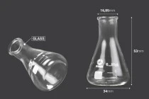Γυάλινη κωνική φιάλη (Erlenmeyer) 10 ml με ενδείξεις ογκομέτρησης Γυάλινη κωνική φιάλη (Erlenmeyer) 10 ml με ενδείξεις ογκομέτρησης