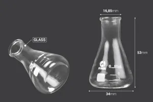 Beuta conica di vetro (Erlenmeyer) da 10 ml con indicazioni di volumetria-2