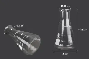 Beuta conica di vetro (Erlenmeyer) da 200 ml con indicazioni di volumetria-2